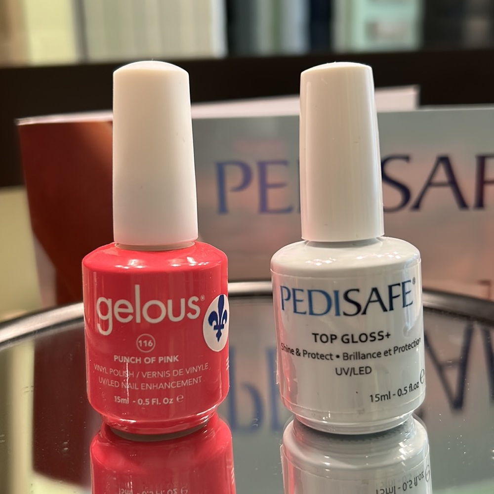 Pedisafe Vinyl Gel Polish & Top Gloss BRAND NEW by Fanair Made in Canada 🇨🇦